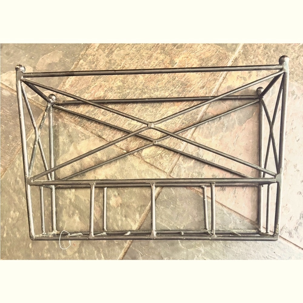Rare Vintage Black Wrought Iron Mid Century Modern Magazine,Activity Books
Rack